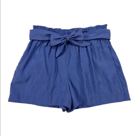 BCBG MaxAzria Navy Blue Tencil Paperbag Shorts Small - Picture 1 of 8